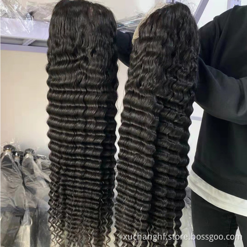 30 Inch Deep Wave Human Hair HD Lace Front Wigs,brazilian Virgin Human Hair Wigs Vendor,Unprocessed Raw Weaves and Wigs